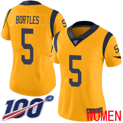 Los Angeles Rams Limited Gold Women Blake Bortles Jersey NFL Football 5 100th Season Rush Vapor Untouchable